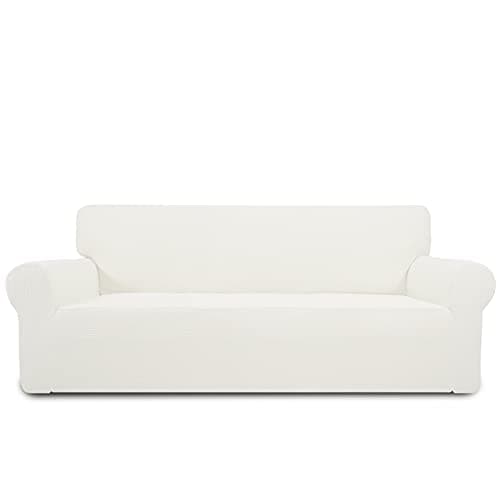 PureFit Stretch Sofa Slipcover, Cream – Non-Slip, Washable, Non-Skid Foam