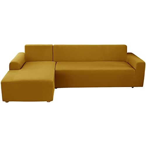 Stretch Anti-Slip L-Shaped Sectional Couch Covers, 2 Pcs for 3+3 Seaters
