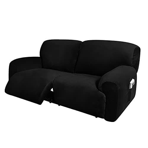 ULTICOR Extra Wide 75" Reclining 2 Seater Sofa Slipcover (Chocolate) — Black