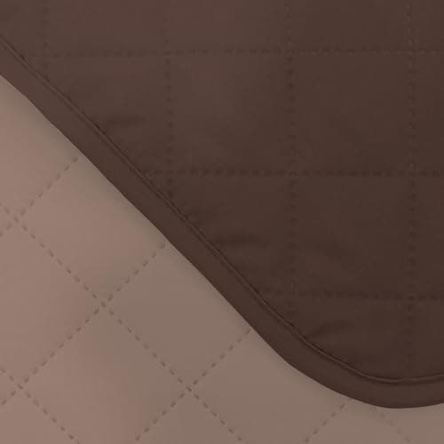 U-NICE HOME Oversized Recliner Chair Covers, Water Resistant & Pet Friendly (28", Coffee/Beige) — Chocolate/Taupe