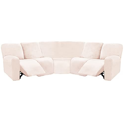 ULTICOR Ivory L Shape 5 Seat Recliner Sofa Cover