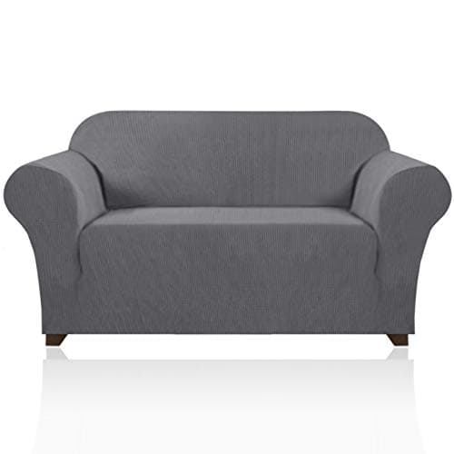 PrinceDeco Stretch Loveseat Sofa Cover, Gray, Pet Friendly&Washable