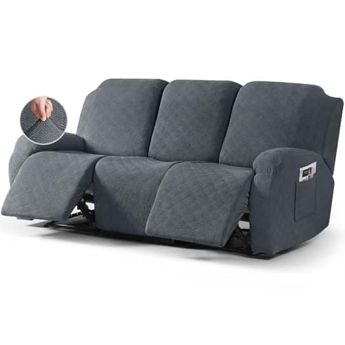 Timeless Recliner Covers for 3 Cushion Gray Sofa