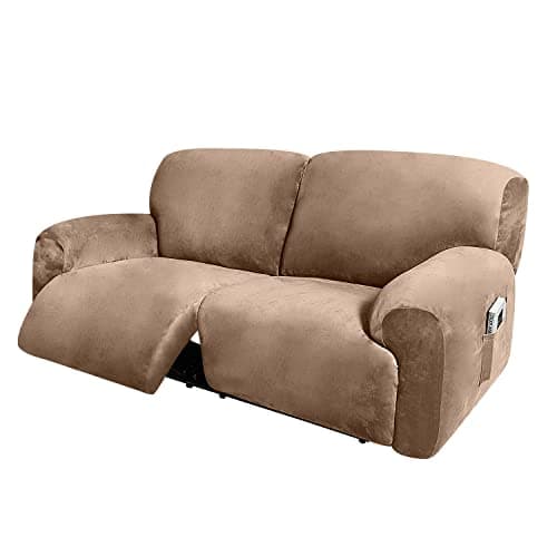 ULTICOR Extra Wide 75" Reclining 2 Seater Sofa Slipcover (Chocolate) — Sand