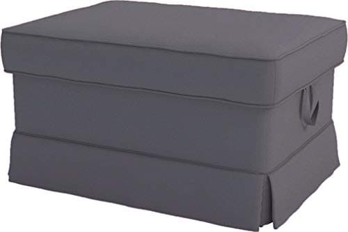 Polyester Flax Sofa Covers for IKEA Ektorp 2 Seat Loveseat (Dark Gray) — Polyester Flax Dark Gray, Ektorp Ottoman
