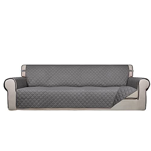 PureFit Reversible Quilted Recliner Cover, Water Resistant Brown/Beige — Gray/Gray