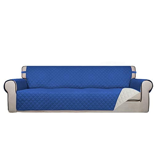 PureFit Reversible Quilted Recliner Cover, Water Resistant Brown/Beige — Classic Blue/Ivory