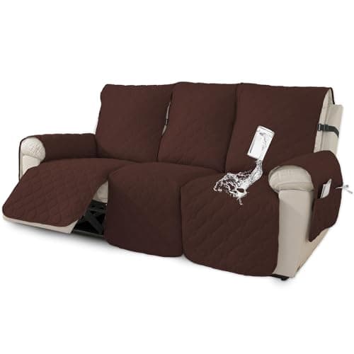 100% Waterproof Non-Slip Recliner Sofa Cover, Pet & Wine Protection (Beige, Loveseat) — Chocolate