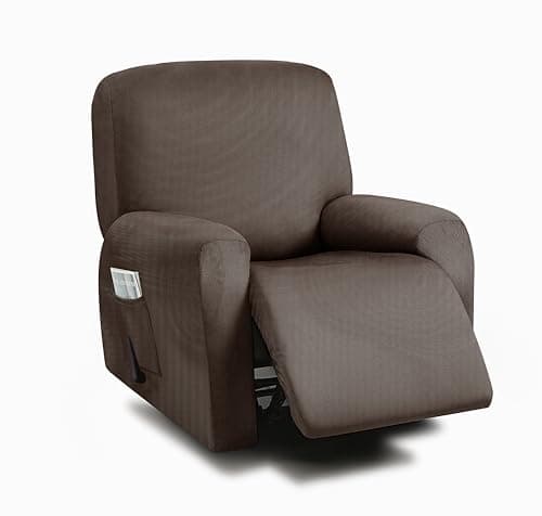 ULTICOR 8-Piece Stretch Recliner Sofa Covers for 3-Seater Cushions (Chocolate) — Chocolate