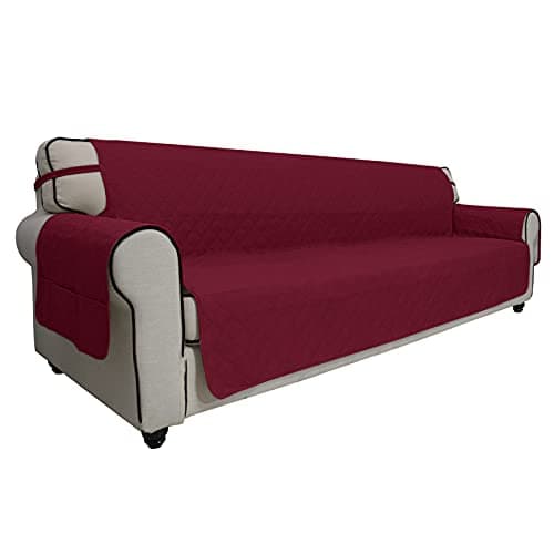 Grey Waterproof Sofa Slipcover for 2 Cushion Loveseat (Non-Slip, Washable, Pet and Kid Friendly) — Christmas Red