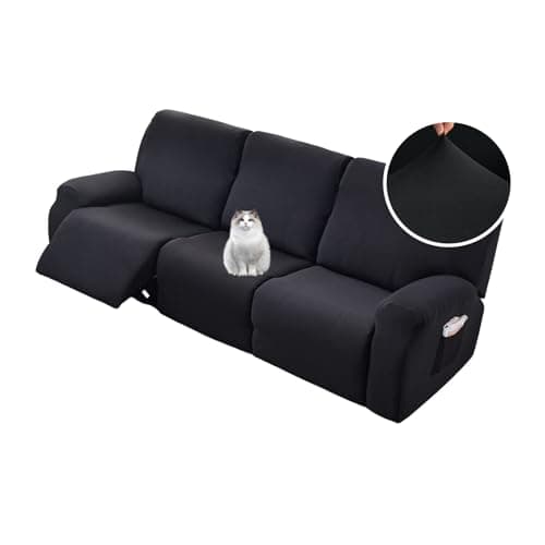 CRFATOP Stretch Recliner Cover Slipcovers for Lazy Boy Furniture — Solid Black