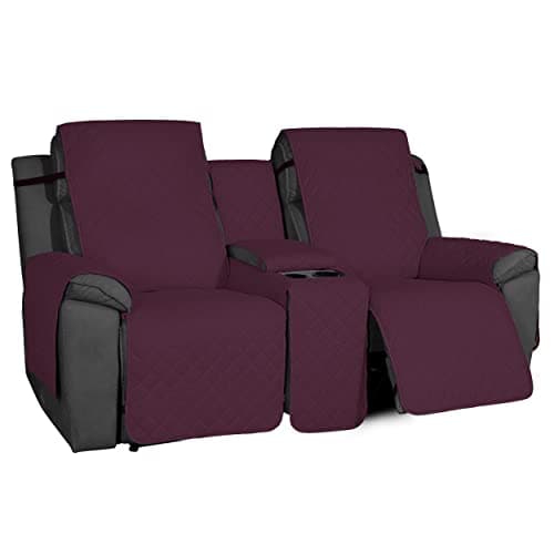 Water Resistant 2-Piece Gray Dog Cover for Non-Slip Loveseat Recliner Sofa — Wine