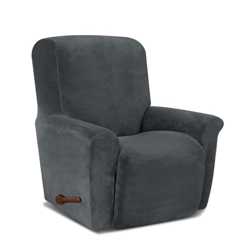 AZON Velvet Stretch Recliner ChairCover, 1-Piece Washable, Elastic Protector
