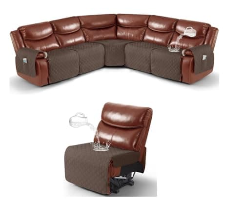 Ruaozz Brown Recliner and Armless Chair Covers