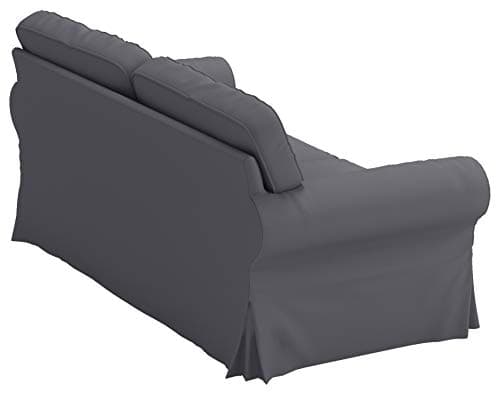 Polyester Flax Sofa Covers for IKEA Ektorp 2 Seat Loveseat (Dark Gray)