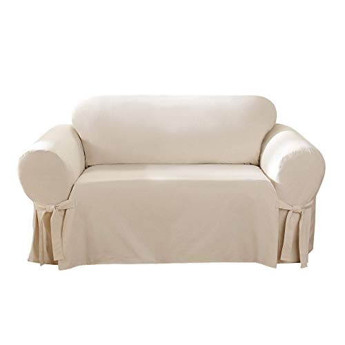 SureFit Duck Cotton Loveseat Box Cushion Slipcover