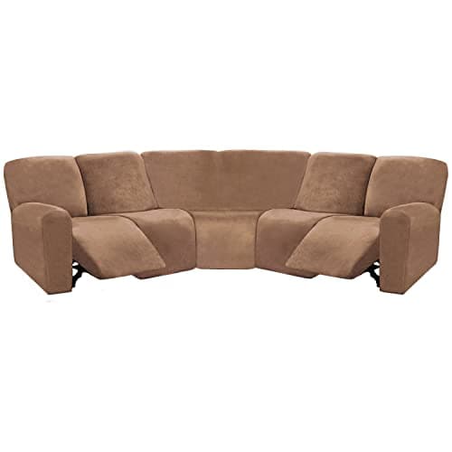 ULTICOR Ivory L Shape 5 Seat Recliner Sofa Cover — Sand