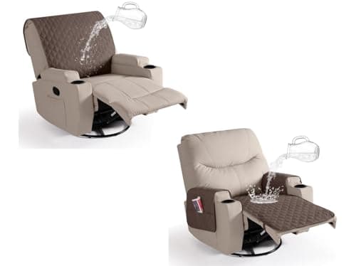 Ruaozz Large Waterproof Recliner Chair Covers Brown