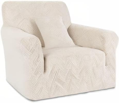 Stretch Chair Sofa Slipcover with Non-Slip Armchair Cover for Soft Protection (1 Seater, Ivory) OEKO-TEX STANDARD 100  
Stretch Armchair Cover with Non-Slip Back for Comfort and Easy Cleaning (1 Seater, Ivory) OEKO-TEX STANDARD 100  
Soft Jacquard Th