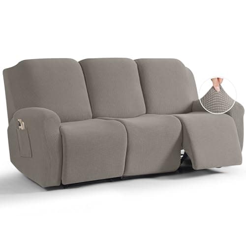 TAOCOCO Stretchable 8-Piece Recliner Sofa Covers Pale Brown
