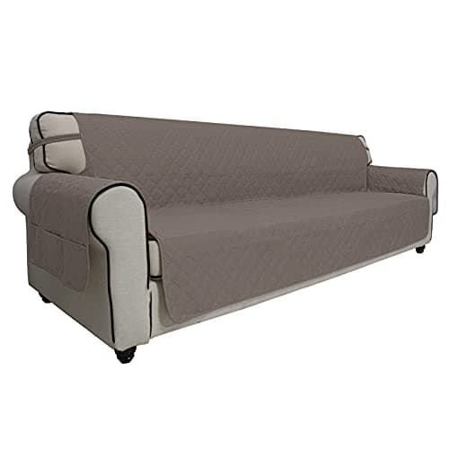 Grey Waterproof Sofa Slipcover for 2 Cushion Loveseat (Non-Slip, Washable, Pet and Kid Friendly) — Taupe