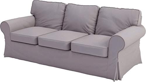 Polyester Flax Sofa Covers for IKEA Ektorp 2 Seat Loveseat (Dark Gray) — Polyester Flax Light Gray