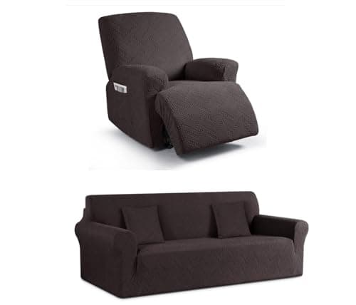 3-Piece Recliner Chair Cover Set with Universal Sofa Cover