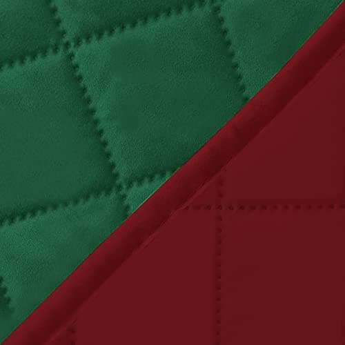 Easy-Going Reversible Loveseat Couch Cover, Gray/Light Gray — Green/Christmas Red