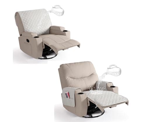 Ruaozz Upgraded Waterproof Recliner Chair Covers - Beige