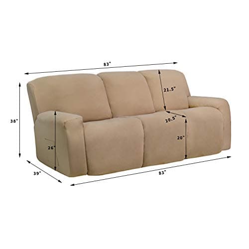 Dark Gray Microfiber Stretch Recliner Sofa Slipcover with Elastic Fit Protection