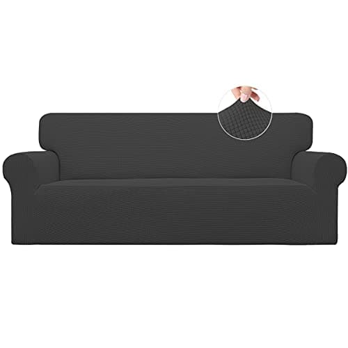 Dark Gray Stretch Sofa Slipcover for Kids' Sofas