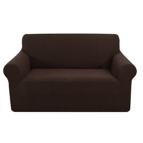 U-NICE Home Loveseat Stretch Sofa Cover, Pet Friendly, Chocolate