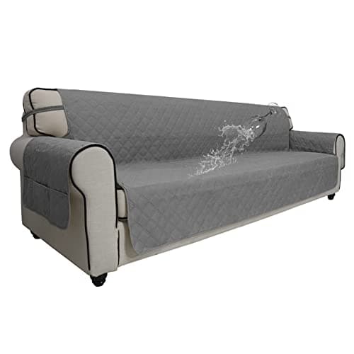 Grey Waterproof Sofa Slipcover for 2 Cushion Loveseat (Non-Slip, Washable, Pet and Kid Friendly) — Grey