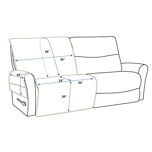STONECREST Waterproof Microsuede Recliner Slipcover (Chocolate, 35" Left Side)