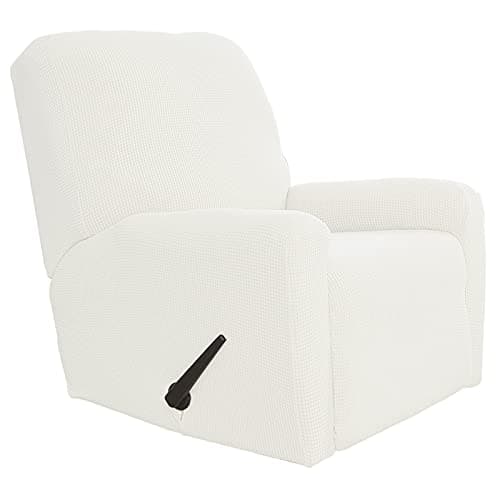 Easy-Going Recliner Stretch Sofa Slipcover, Cream