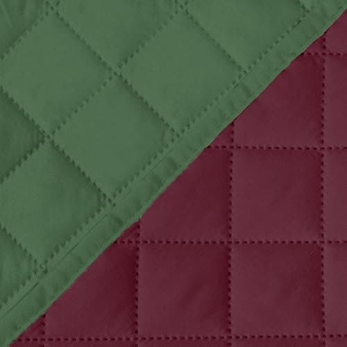H.VERSAILTEX Ivory/Beige Loveseat Slipcover, Non-Slip Elastic Strap, Water Resistant, Seat Width to 46" — Christmas Green/Christmas Red
