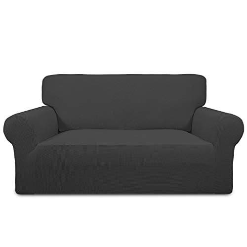 PureFit Stretch Loveseat Sofa Slipcover Dark Gray