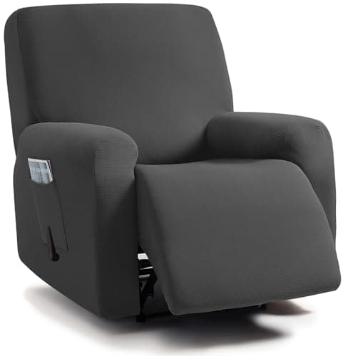 ULTICOR Chocolate 3 Seater Recliner Sofa Slipcovers — Black