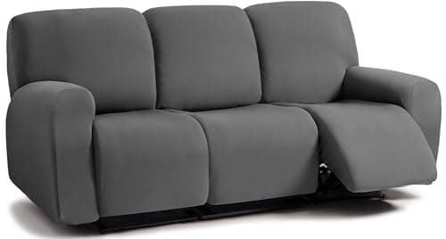 ULTICOR Jacquard Stretch Reclining Sofa Covers for 3-Cushion Couch (Dark Grey, 3 Seater)
