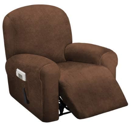 ULTICOR 4-Piece Velvet Recliner Cover, Dark Grey — Chocolate