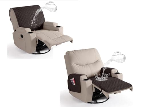 Ruaozz Large Waterproof Recliner Chair Covers, Chocolate Brown
