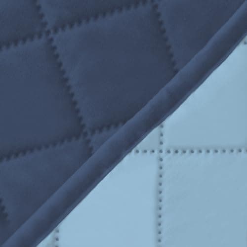 Dark Gray L-Shaped Sofa Slipcover for Pets and Kids (42x52 inches) — Dark Blue/Light Blue