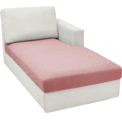 Light Gray L-Shaped Chaise Lounge Couch Cover Universal Fit Elastic Bottom Protection — Rose