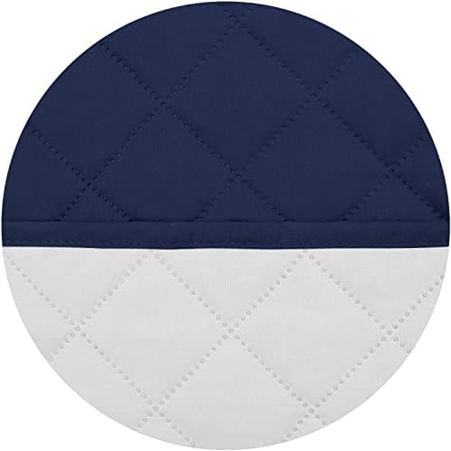 PureFit Water Resistant Reversible Loveseat Recliner Couch Cover — Navy/Ivory