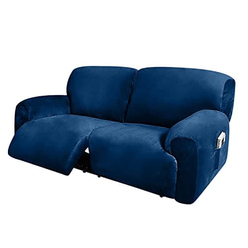 ULTICOR Extra Wide 75" Reclining 2 Seater Sofa Slipcover (Chocolate) — Navy