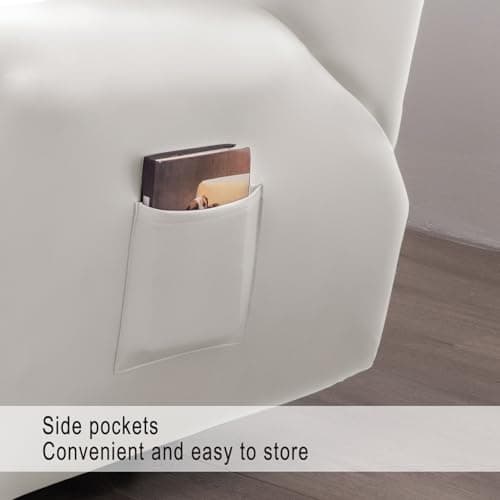 White Leather Waterproof Recliner Slipcover for LoveSeat Sofa