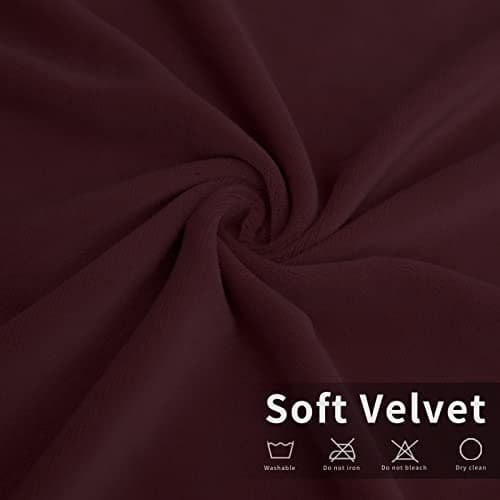 8-Pieces Velvet Recliner Couch Covers for 3-Seater Sofa (Black) — Burgundy