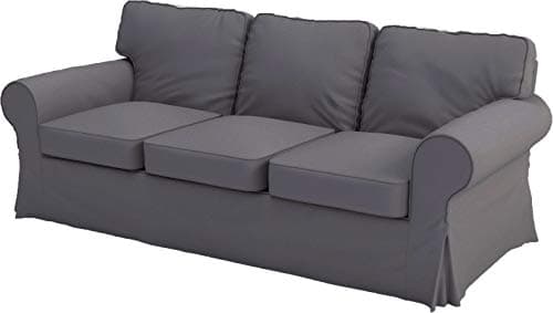 Polyester Flax Sofa Covers for IKEA Ektorp 2 Seat Loveseat (Dark Gray) — Polyester Flax Dark Gray