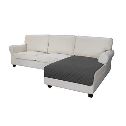 Dark Gray L-Shaped Sofa Slipcover for Pets and Kids (42x52 inches)