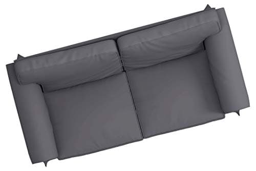 Polyester Flax Sofa Covers for IKEA Ektorp 2 Seat Loveseat (Dark Gray)